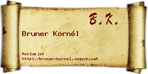 Bruner Kornél névjegykártya