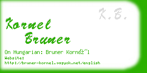 kornel bruner business card